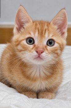 Rode kitten Brave is een kater en binnenkat