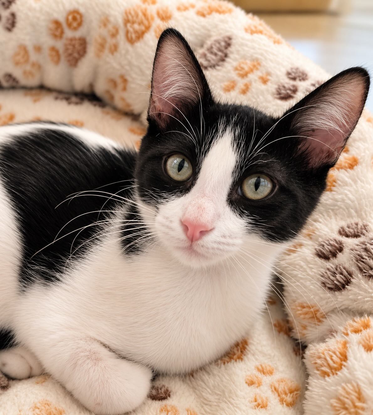 Zwart-witte kater Oreo is een binnenkat